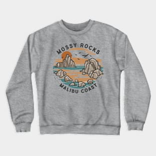 Mossy Rocks, Malibu Coast Crewneck Sweatshirt